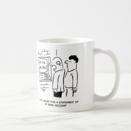 Mug Le client bancaire demande au distributeur de bill (Droite)