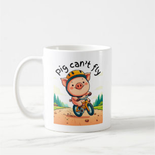 Mug Le cochon ne peut pas voler. G rose