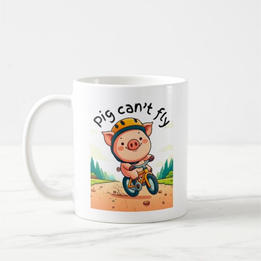 Mug Le cochon ne peut pas voler. G rose (Gauche)