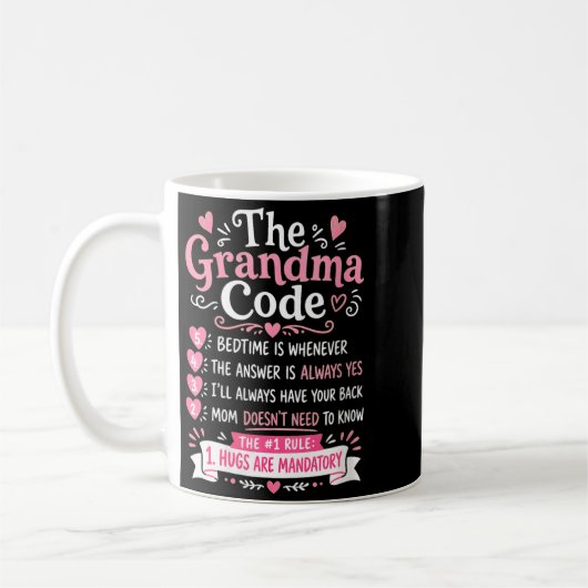 Mug Le Code de Mamie Drôle Règles de Grand-mère pour F (Gauche)