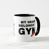 Mug Le Coeur Appartient À La Salle De Sport (Devant droit)