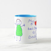 Mug Le coeur appartient au papa (Centre)