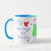 Mug Le coeur appartient au papa (Gauche)