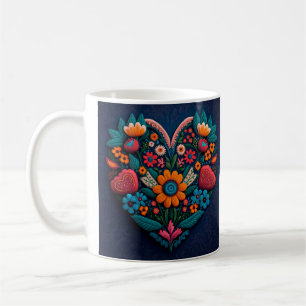 Mug Le coeur de fleurs à l'ukrainienne