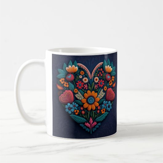 Mug Le coeur de fleurs à l'ukrainienne (Gauche)