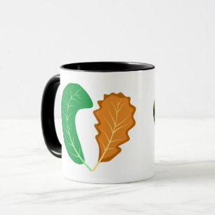 Mug Le cœur de la nature Photo feuilles vertes et brun