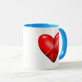 Mug Le coeur de paix (Devant droit)