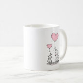 Mug Le coeur d'éléphant et de maman de bébé du jour de (Devant droit)