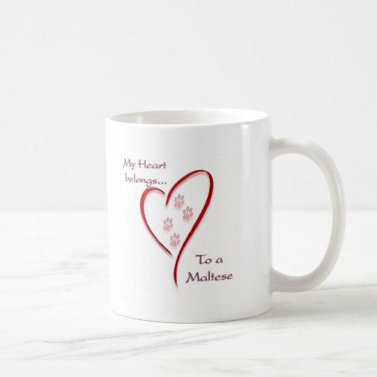 Mug Le coeur maltais appartient (Droite)