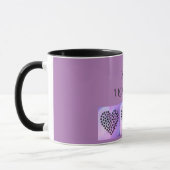 Mug Le coeur pourpre deux de "MAMAN" JE T'AIME a (Gauche)