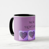 Mug Le coeur pourpre deux de "MAMAN" JE T'AIME a (Devant gauche)