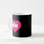 Mug Le coeur rose chaud du Delaware - I love de (Devant gauche)
