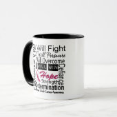 Mug Le combat principal de Cancer de cou persévèrent (Devant gauche)