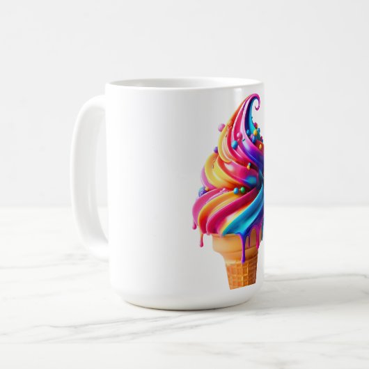 Mug Le cône de glace classique vibrant de SlipperyJoe' (Devant gauche)