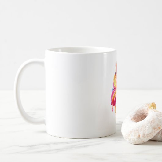 Mug Le cône de glace classique vibrant de SlipperyJoe' (Avec donut)