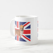 Mug Le corgi de la Reine avec la couronne et l'Union (Devant gauche)
