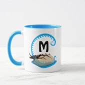 Mug Le crabe à fer à cheval joue dans le monogramme de (Gauche)
