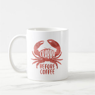 Mug Le crabe avant la boue d'aquarelle du crabe du caf