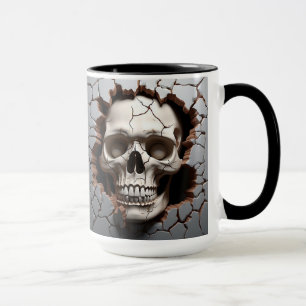 Mug Le crâne humain dans un mur fissuré