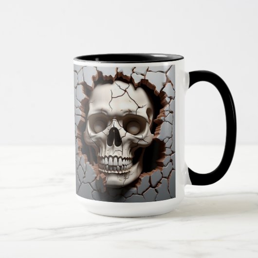 Mug Le crâne humain dans un mur fissuré (Droite)