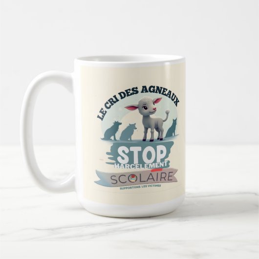 Mug Le Cri des Agneaux : stop harcèlement scolaire (Gauche)