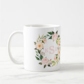 Mug Le cru rougissent guirlande florale de roses roses (Gauche)