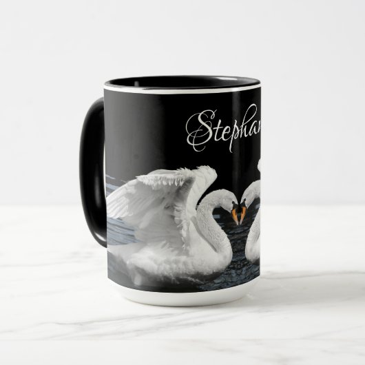 Mug Le cygne blanc muet photographier des animaux (Devant gauche)