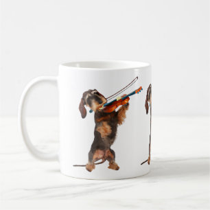 Mug Le Dachshund À poils durs Jouant Un Violon