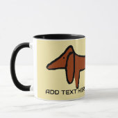 Mug Le Dachshund Brown, ajoutez du texte, (Gauche)