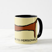 Mug Le Dachshund Brown, ajoutez du texte, (Devant droit)