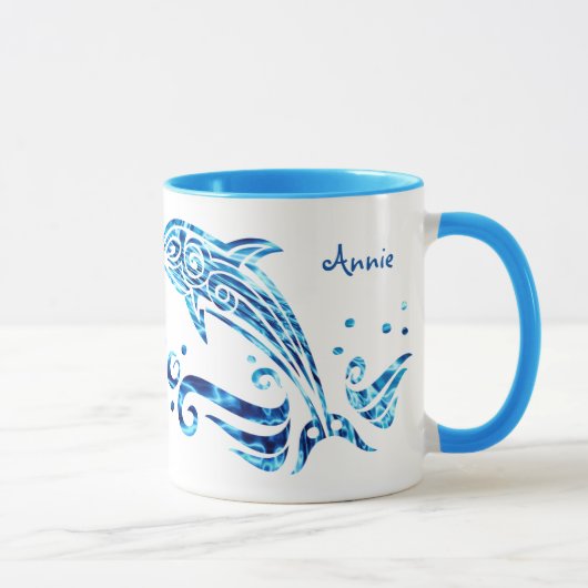 Mug Le dauphin est ma joie bleue de marine d'eau de (Droite)