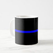 Mug Le Décor Symbolique De Ligne Bleue Mince (Devant gauche)