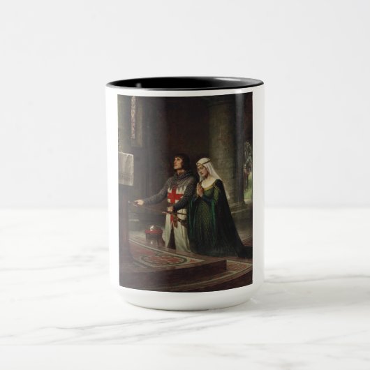 Mug Le Dédication (Chevalier médiéval et Sa Dame) (Centre)