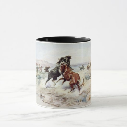 Mug Le Défi (Cheval Stallions Combattre) (Centre)