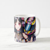 Mug Le design de la fille de Cute Racer (Devant droit)
