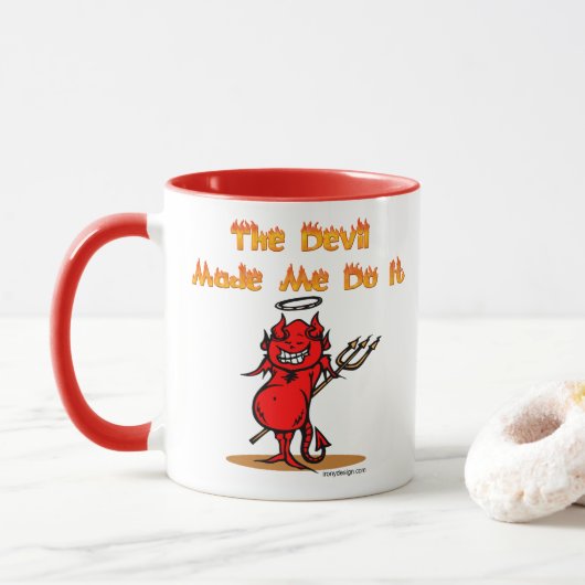 Mug Le diable m'a incité à le faire ! (Avec donut)