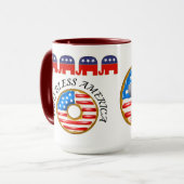 Mug Le Dieu républicain bénit l'Amérique Doughnut (Devant gauche)