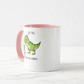 Mug Le Dinosaure T-Rex Dinosaure Dit Que Dieu existe (Devant gauche)