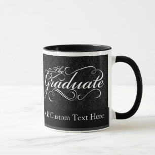 Mug Le diplômé, noir élégant