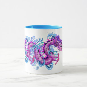 Mug Le dragon rose avec de l'eau éclabousse