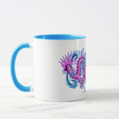Mug Le dragon rose avec de l'eau éclabousse (Gauche)