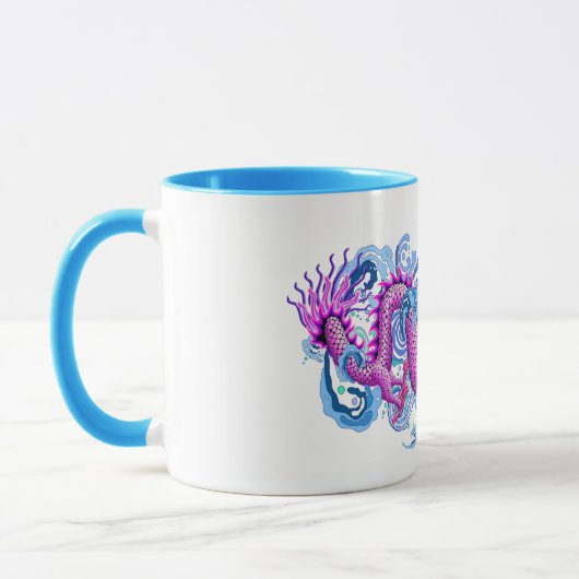 Mug Le dragon rose avec de l'eau éclabousse (Gauche)