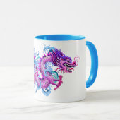 Mug Le dragon rose avec de l'eau éclabousse (Devant droit)