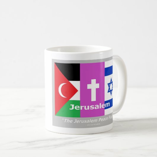 Mug Le drapeau de la paix de Jérusalem (Devant droit)