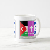 Mug Le drapeau de la paix de Jérusalem (Devant droit)
