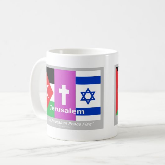 Mug Le drapeau de la paix de Jérusalem (Devant gauche)