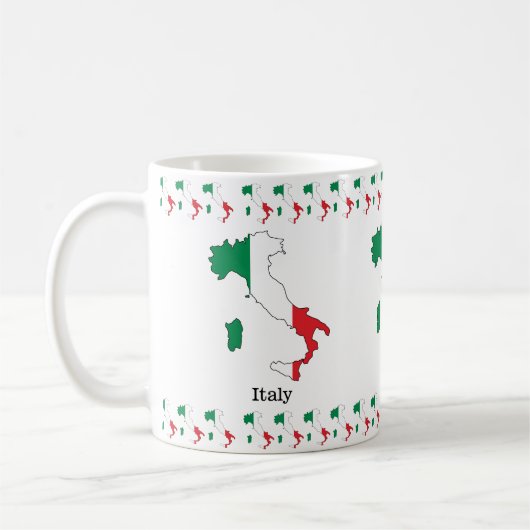 Mug Le Drapeau de l'Italie dans sa carte - Collection (Gauche)