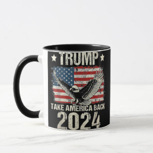 Mug Le drapeau de Trump 2024 reprend l'Amérique hommes