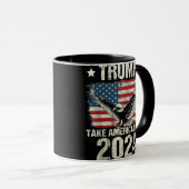 Mug Le drapeau de Trump 2024 reprend l'Amérique hommes (Devant droit)