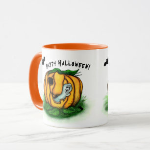 Mug Le fantôme d'Halloween, chauve-souris, fantôme et 